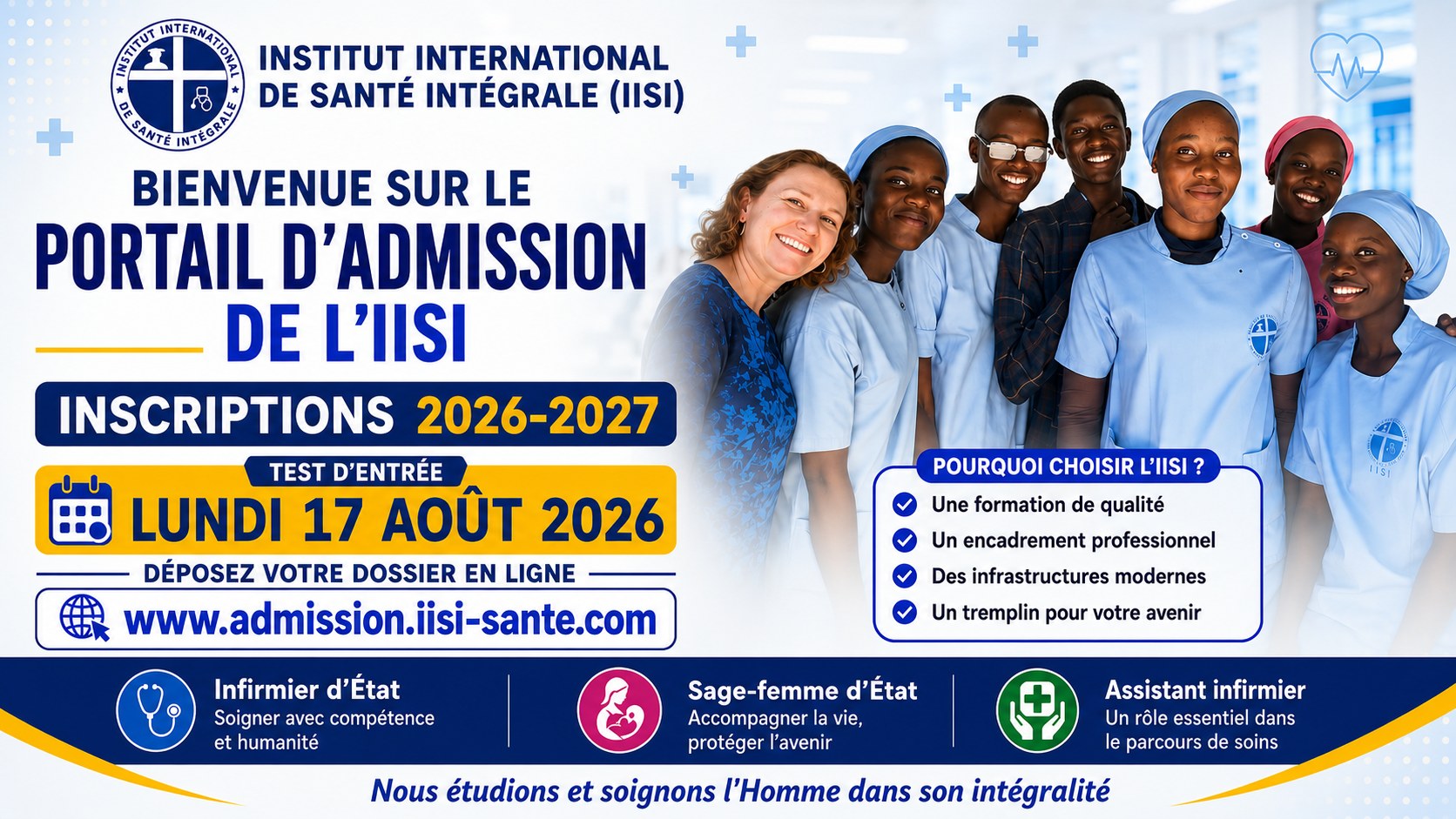 Admissions IISI 2026-2027 — test d’entrée lundi 17 août 2026